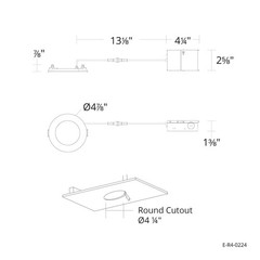 Builder Essential 4.25in Cutout 650 Lumens Round Recessed Light and Housing f…