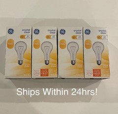 Pack Of 4 GE Crystal Clear Light Bulbs 150W A21 & FREE SHIPPING