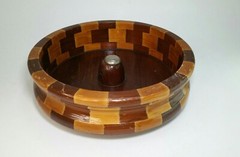 Set of 2 Vtg California Redwood Nut Bowls Std Specialty Co 10.5″ Round