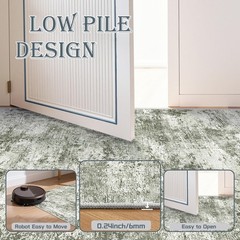 Area Rugs 5×7 for Living Room, Modern Abstract Machine Washable Large Green Rug