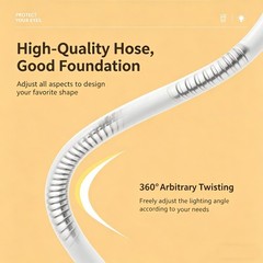 LED Desk Lamp Eye-Caring Reading Table Light Adjustable Neck Lamp w/ Clamp USB