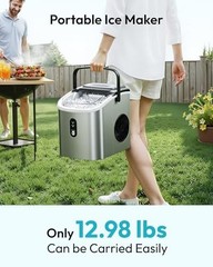 Ice Maker Countertop 26.5Lbs Per Day Bullet Ice 9 Cubes 6 Mins Auto Cleaning