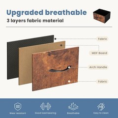 Brown 7 Drawers Dresser Bedroom Fabric Chest of Drawers Organizer Storage Tower