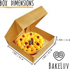 Food Safe 100 Pack Bakery Boxes, 8x8x2.5 Inches – Biodegradable, Window Design