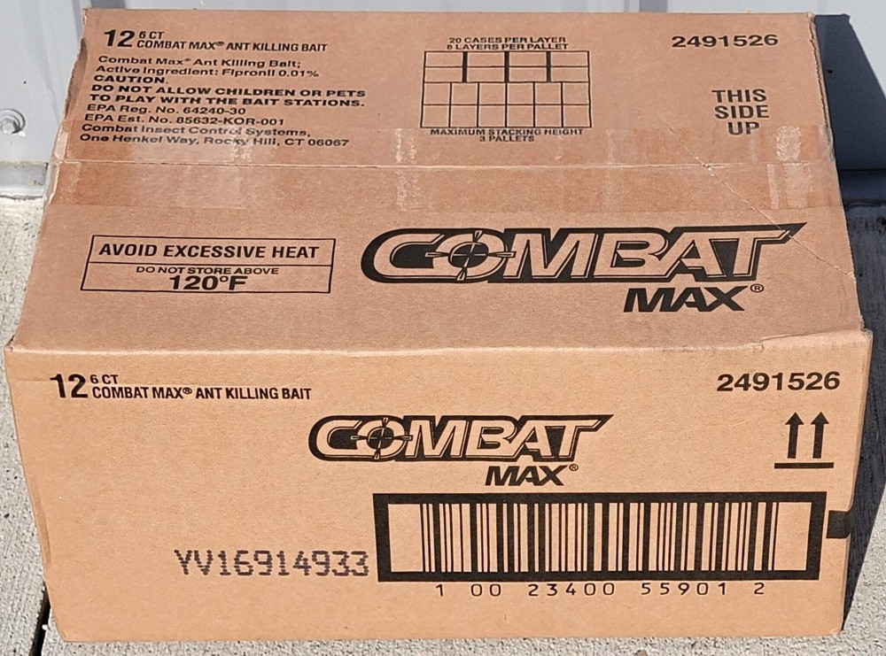 Combat Max Source Kill Ant Báit Killing Indoor Outdoor Lot of 12 – 6 Station Pac
