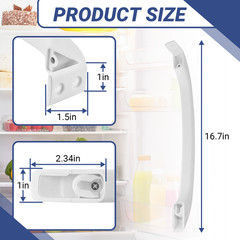 2 Pack 218428101 Refrigerator Door Handle Fits for Frigidaire Kenmore AP2114539