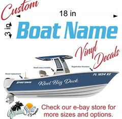 Boat Name Decal 3×18″ / Custom Hull Graphic / Premium Marine Vinyl Lettering