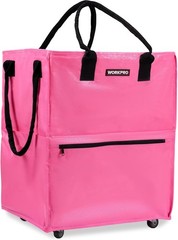 WORKPRO Large Rolling Grocery Bag 36-Gallon Tote 5 Wheels Dual Carry Storage Bag