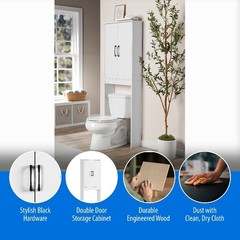 Ardent Over-the-Toilet Bathroom Storage Cabinet, White