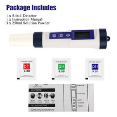 Professional 5-in-1 Water Tester Tool PH/TDS/EC/Salinity/Temperature for Pool