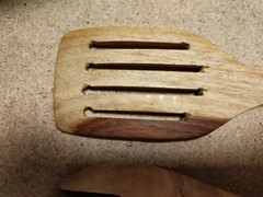 3 PC Indian Neem Wood Ladle, Spatula, Fork, Naturally Non Stick, 12″, Handcarved