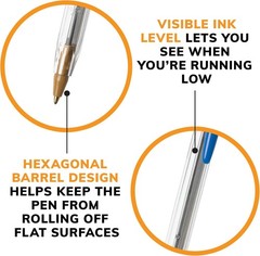 BIC Cristal Xtra Smooth Blue Ballpoint Pens, Medium Point (1.0mm), 12-Count P