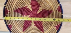 NAWOU Handmade Basket Uganda Fair Trade Coil Wall Hanging Ugandan Women 14″ x 3″