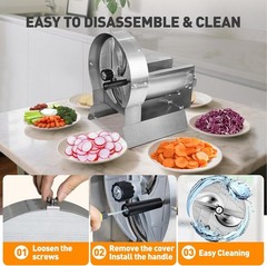 Commercial Vegetable Slicer Electric Manual Fruit Cutter Adjustable 0-13mm