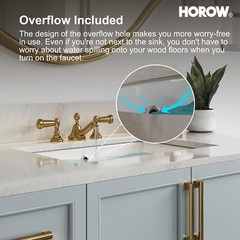 Durable Rectrangle Undermount Ceramic Lavatory Vanity Bathroom Sink White