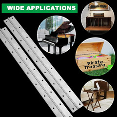 4Pack Heavy Duty Piano Hinge, 2″ Open Width X 16″ Continuous & Piano Hinges, 0.0