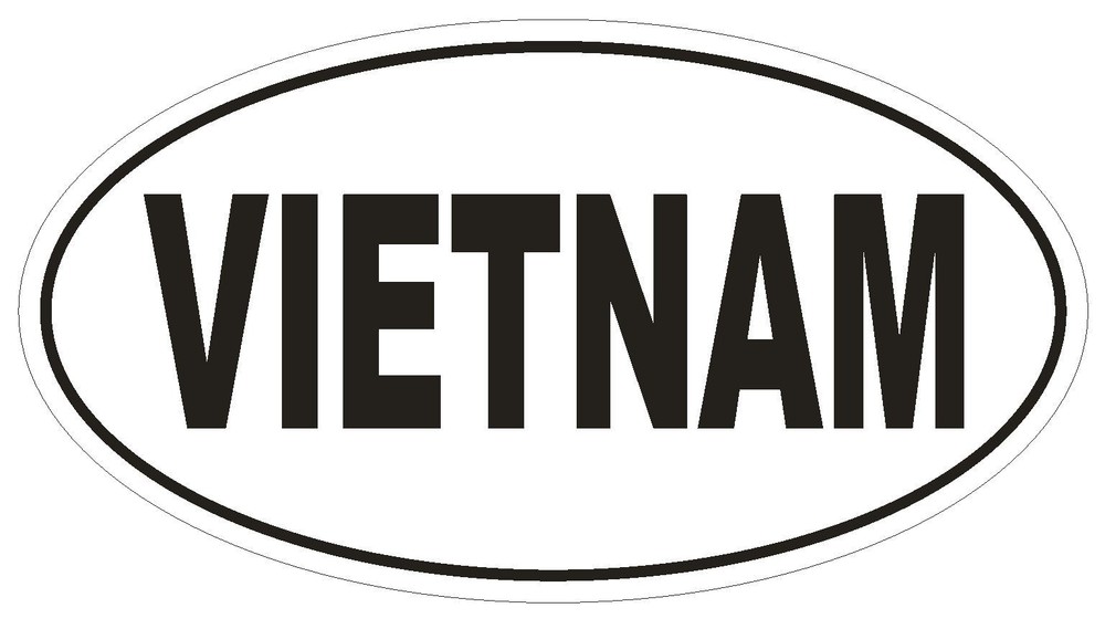 VIETNAM Oval Bumper Sticker or Helmet Sticker D2159 Euro Oval Country Code