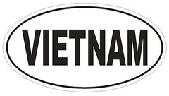 VIETNAM Oval Bumper Sticker or Helmet Sticker D2159 Euro Oval Country Code