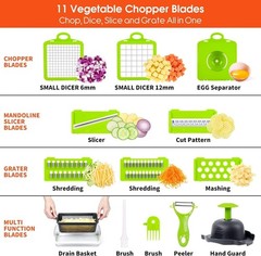 Vegetable Chopper: 16 in 1 Food Chopper – Onion Vegetable Slicer Cutter Dicer…