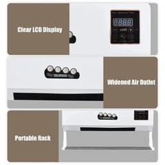 2 in 1 1800W Wall Mounted Heater Air Conditioner Fan Combo Remote Control Q7S0