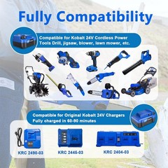 2 Pack 24V 6.0Ah for Kobalt 24 Volt Max Lithium-ion Battery KB624-03 KB524-03