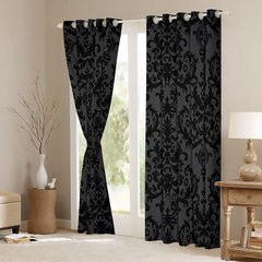 Erosebridal Adults Black Damask 30-50 Blackout Curtains Antique Victorian