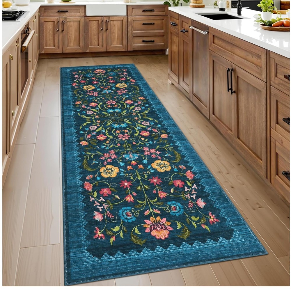 Stylish Bohemian 2×6 Runner Rug – Non-Slip, Floral Design, Suitable for Any Room