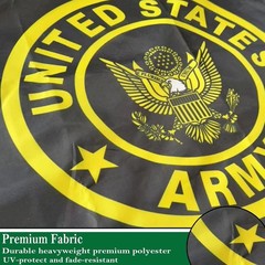 US Army Crest Flag 3×5 Outdoor Double Sided United States Military Flag Black