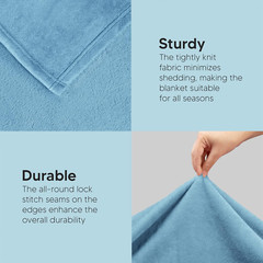 Utopia Bedding Fleece Blanket King Size Washed Blue 300GSM Luxury Fuzzy Soft