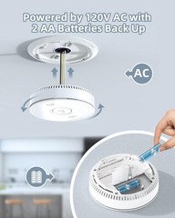 SITERWELL Hardwired 2 in 1 Smoke Carbon Monoxide Detector with Batteries Back Up
