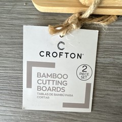 Crofton Bamboo Cutting Board 2 Piece Set, 14.96×11.02in & 12x9in, Hand Wash Only