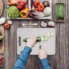 Titanium Coating Cutting Board Double-Sided Kitchen Tool Camping Size S / M / L