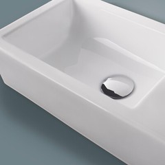 Wall Mount Bathroom Corner Sink Ceramic Vessel Small Sink w/ Faucet Drain White