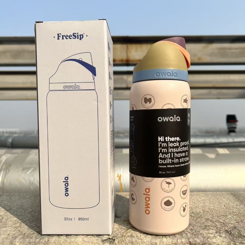 New Owala Capacity Sports Water Bottle-Stainless Steel 24/32oz-The World