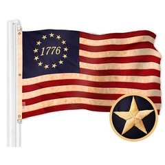American USA Tea-Stained Flag & 1776 Tea-Stained Flag 6×10 Ft Both Emb 420D Poly