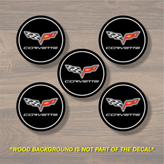 Vinyl Decal Sticker Overlays Fits Corvette Wheel Center Cap x5