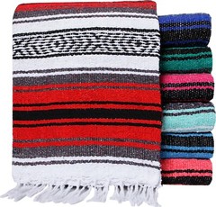 Lot of 5 Mexican Falsa Blankets, Random Color Assortment by El Paso Designs