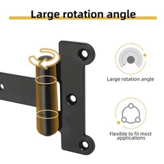24in Heavy Duty gate Hinges 1760Lbs Capacity, 4 Pcs T-Strap 24 Inch, Black