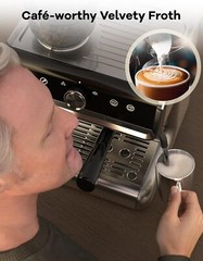 Espresso Machine with Grinder 20 Bar Espresso Coffee Maker Latte w/Milk Frother