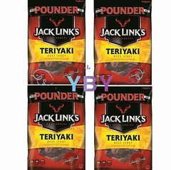 4 Packs Jack Link’s Teriyaki Beef Jerky 16 oz Each Pack, Totla 4 lbs