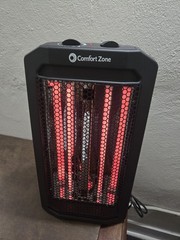 Comfort Zone Infrared Quartz Radiant Heater Adjustable Thermostat Fan Forced