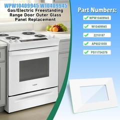 NEW WPW10409945 W10409945 Gas/Electric Range Oven Stove Door Outer Glass Fors