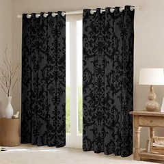 Erosebridal Adults Black Damask 30-50 Blackout Curtains Antique Victorian