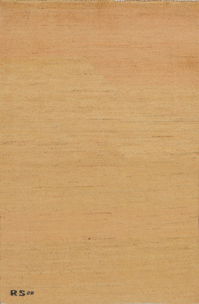 Versatile Gabbeh Solid Design Peach Wool Modern Foyer Rug Ideal for Any Room 3×4