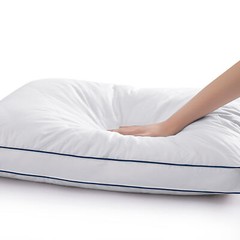 Grey Goose Down Feather Gusseted Pillows Set of 2 Luxury Bed Pillows Queen Size