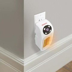 7.87 in Electric Outlet Ceramic Plug-In Space Heater, LCD Digital Screen, Up to