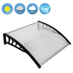 Window Awning Front Door Eaves Canopy Polycarbonate Roof Cover 40” /80”/120”