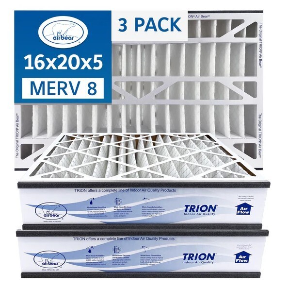 Trion Air Bear 255649-104 (3 Pack) – 16″ x 20″ x 5″ Pleated Air Filter, MERV 8