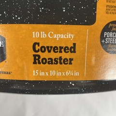 Roasting Pan Granite Ware 15-Inch Covered Oval Roaster – Speckled Black