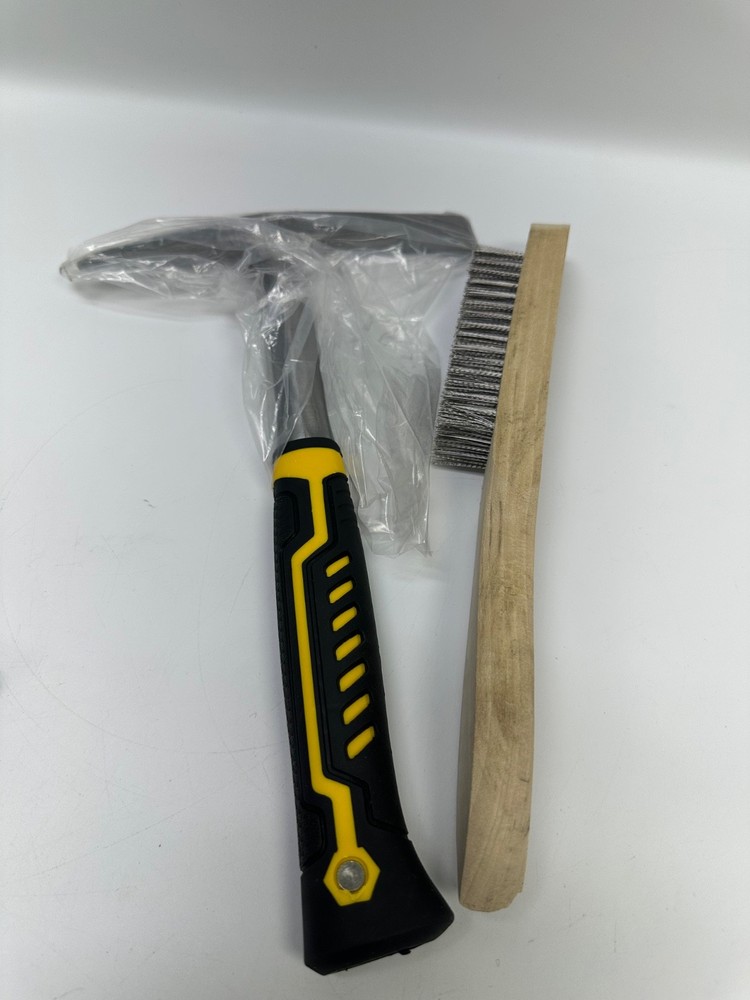 28 oz Welding Chipping Hammer and Wire Brush, 12.4 Inch Heavy Duty Forged Ste…